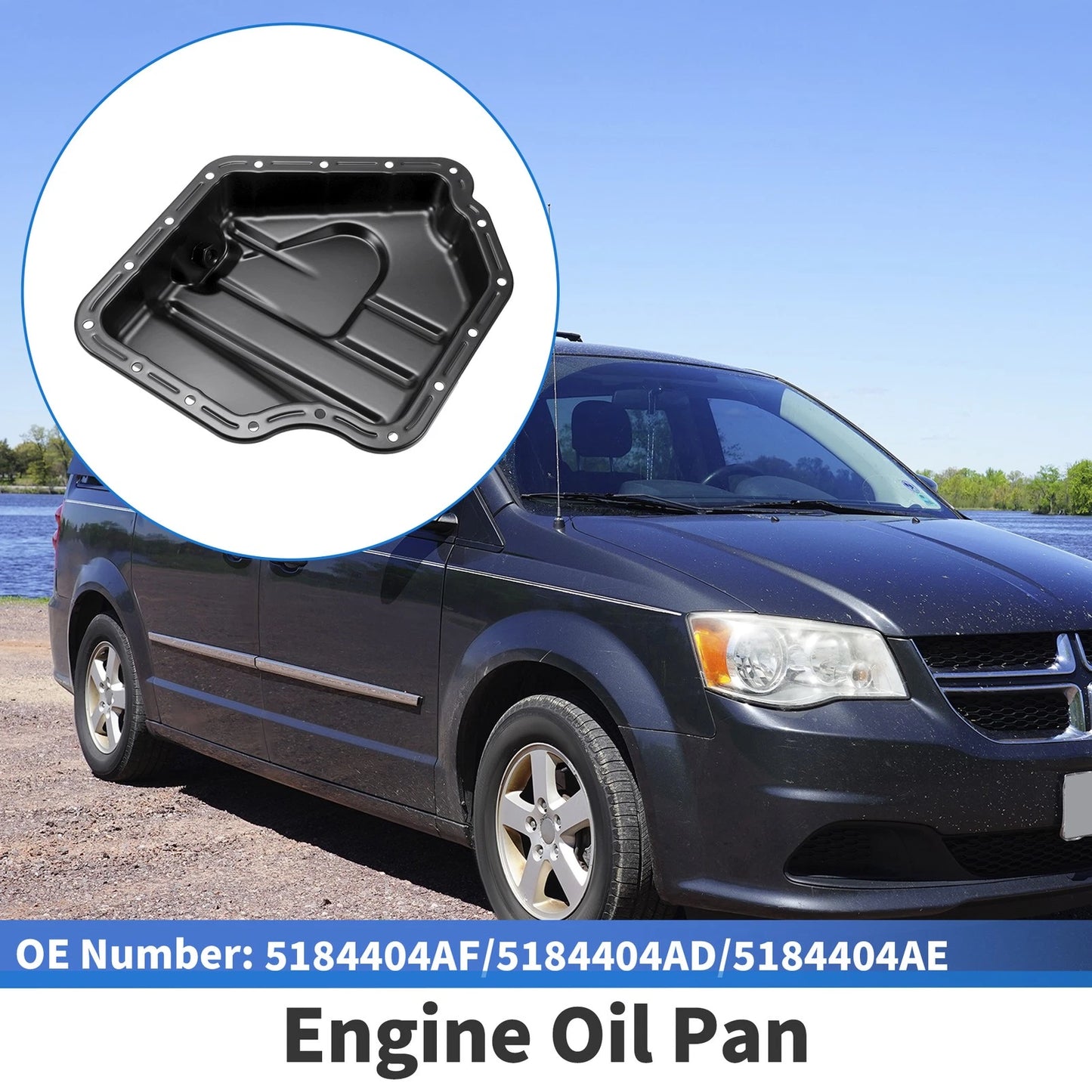 Engine Oil Pan for Dodge Grand Caravan 2011-2020 - 1 x Iron Black