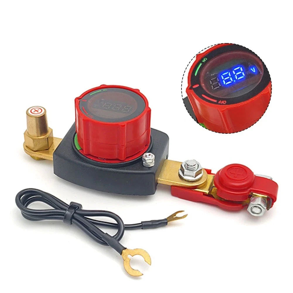 Battery Disconnect Switch with Voltmeter for RV/Boat/Car/ATV