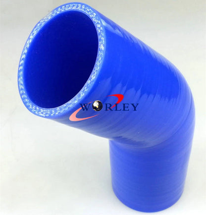 Silicone 45° Reducer Elbow 2.5"-2" Intercooler Turbo Hose for Car