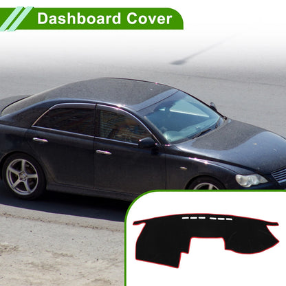 Dashboard Cover for Toyota Mark X 120 Series 2004-2009 Black Red Polyester