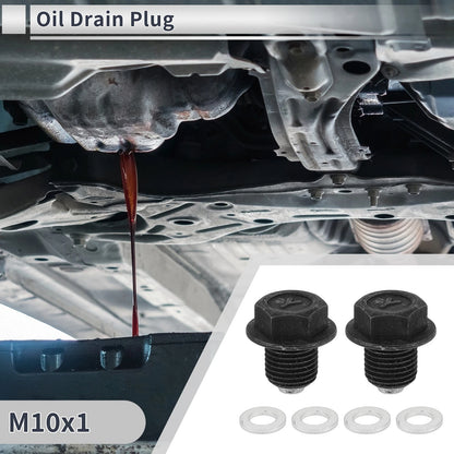 Set M10x1 0.71" Engine Oil Drain Plug W/ Gasket for Car Motorcycle Boat