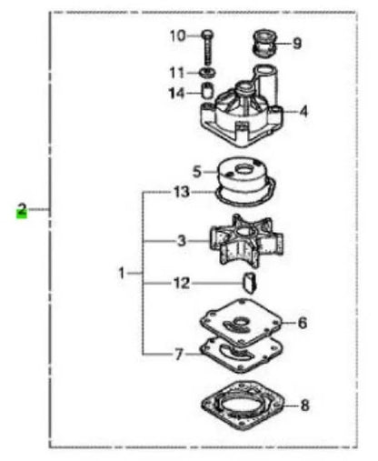 Water Pump Rebuild Kit for Honda BF75D/BF90D (75-90HP)