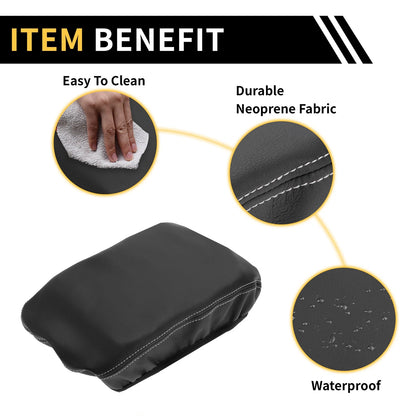 Arm Rest Cover for GMC Canyon - Microfiber Leather Anti-Scratch Black