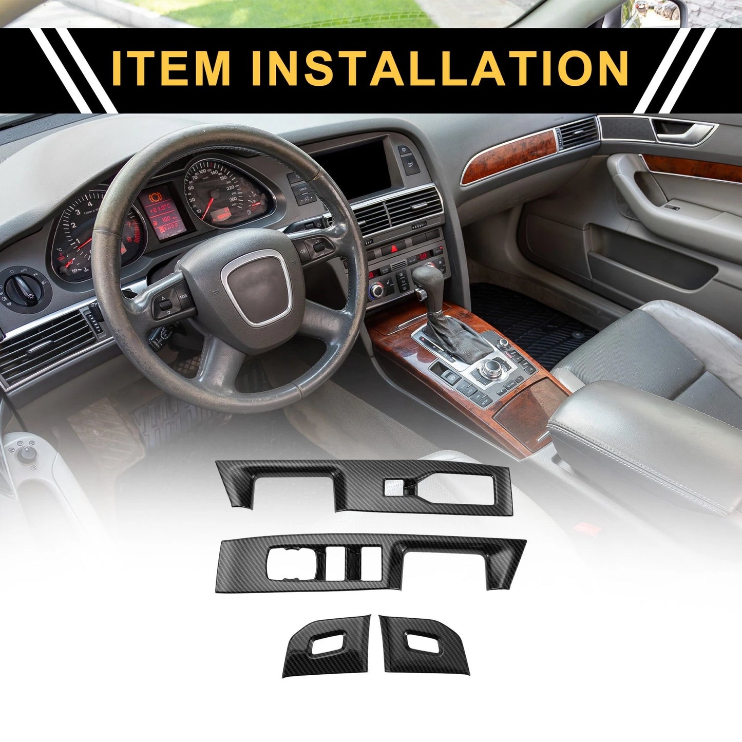 Front Door Window Switch Panel Cover Trim for Ford F-150 (2021-2024)
