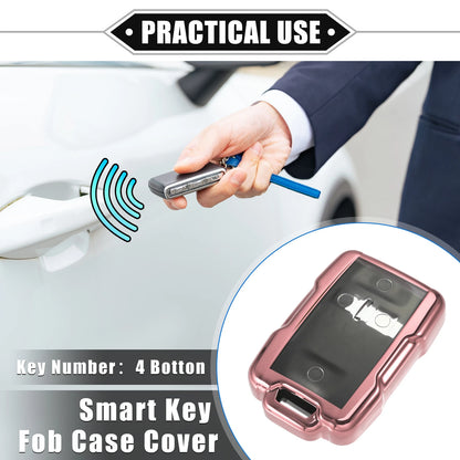 TPU Pink Clear 4-Button Key Fob Cover for Chevy Suburban