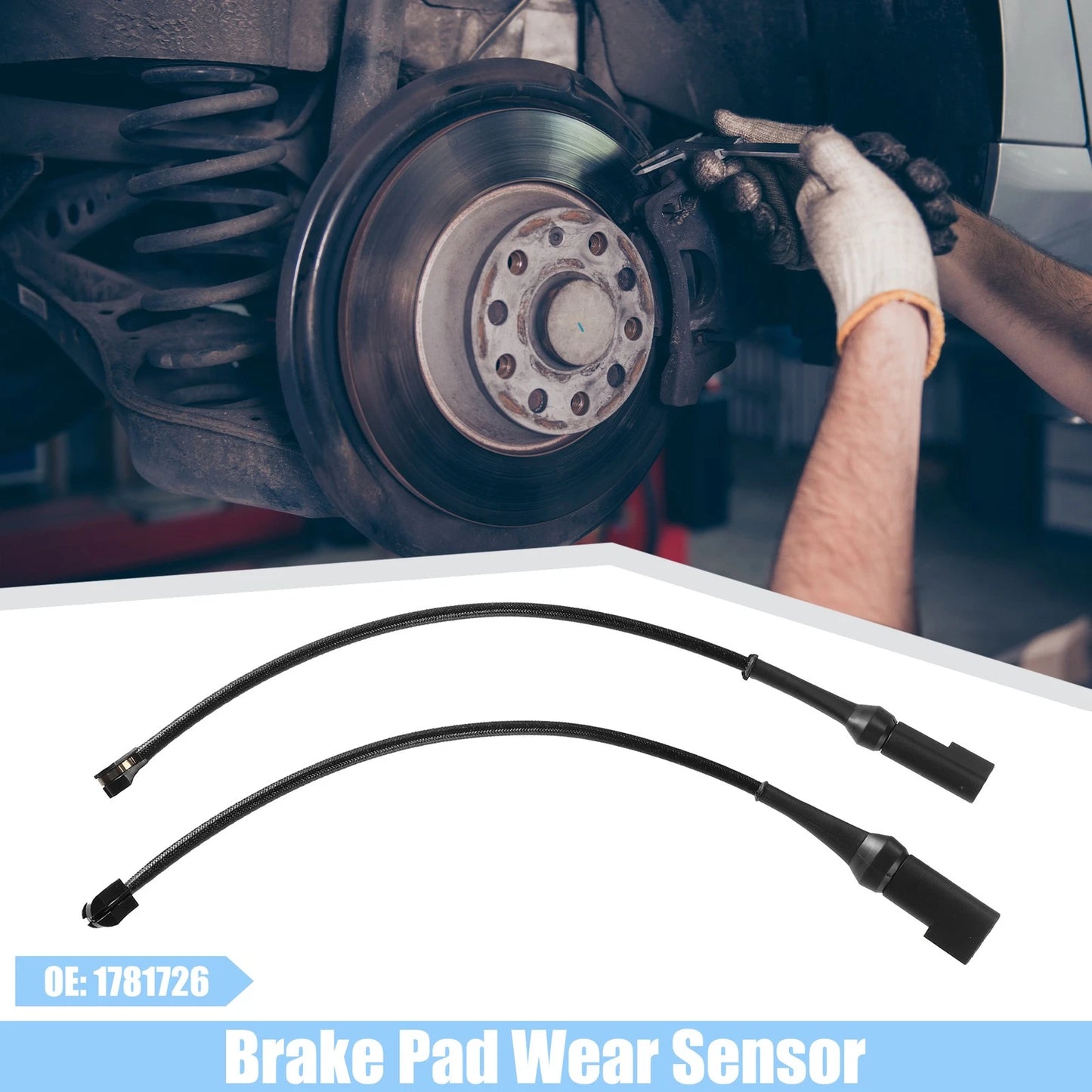 Front Brake Pad Sensor for Ford Transit - Plastic Rubber Black 2 x (2014-2023)