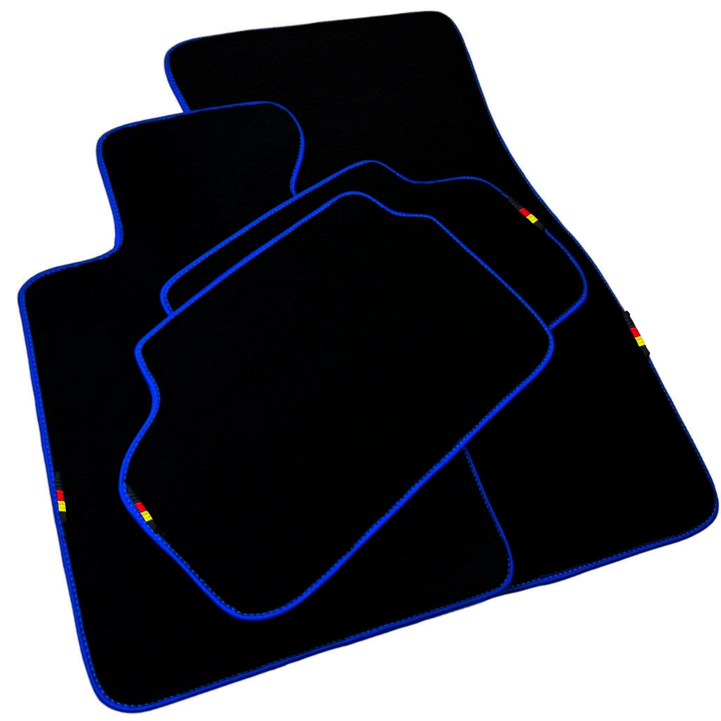 AutoWin Black Floor Mats for BMW X3 Series G01 SUV with Blue Trim (2017-2023)