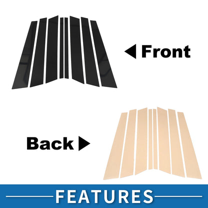 8 Pcs Door Pillar Window Trim for BMW X5 (1999-2006) Black