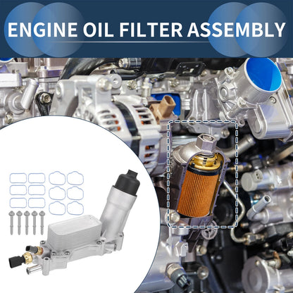 Engine Oil Cooler Filter Housing Set with Gaskets for Chrysler 200