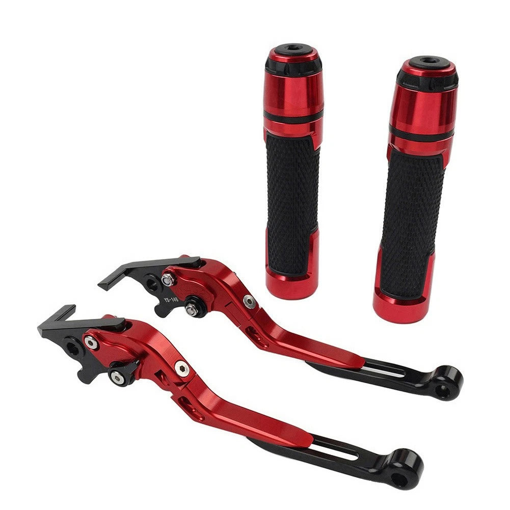 Folding Extendable Brake Clutch Lever Grip Set for Kawasaki Ninja 650R (2006-2011)