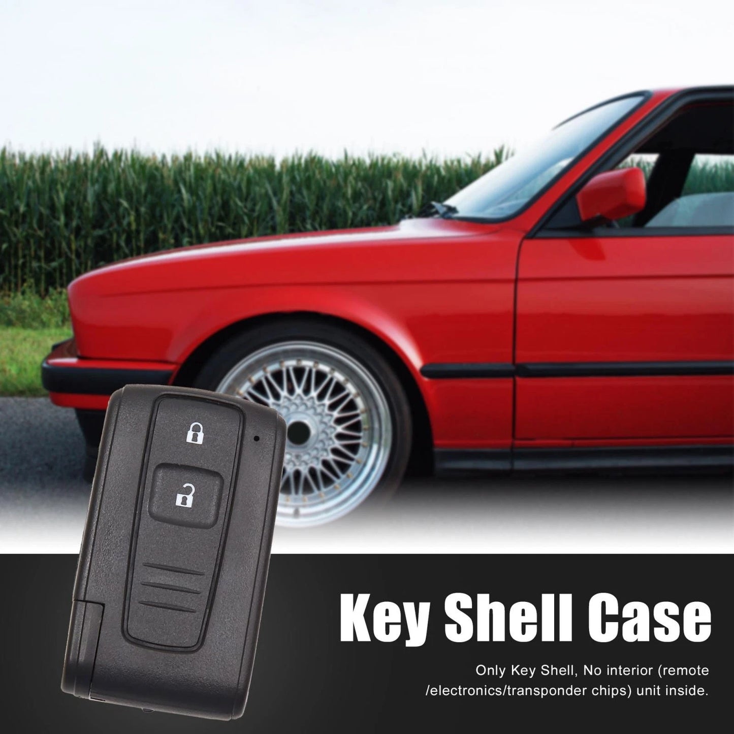 2 x Button Uncut Key Fob Case Shell Replacement for Toyota Prius (2004–2009)