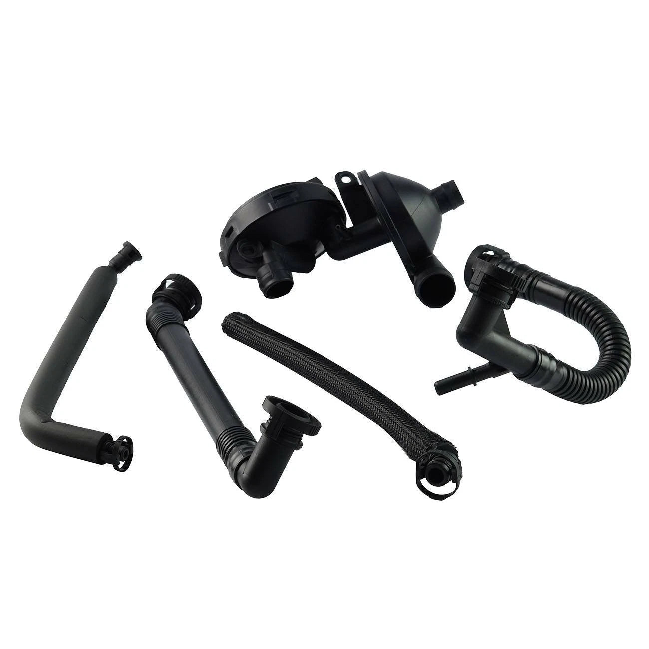 5PCS PCV Crankcase Vent Valve & Breather Oil Separator Hose Kit for BMW E46 E39 (1998-2006)