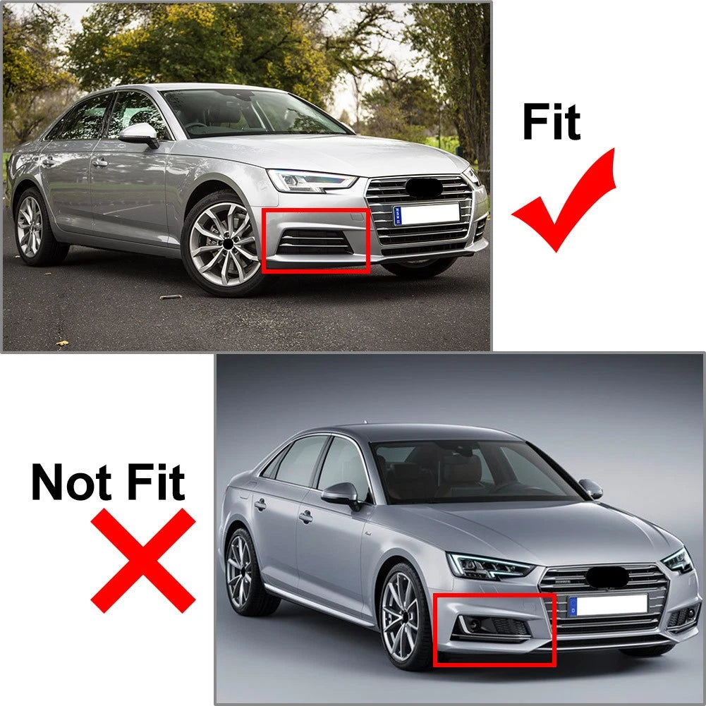 Front Bumper Fog Light Grille Covers 2 x Lower L + R for AUDI A4 B9 (2016-2018)