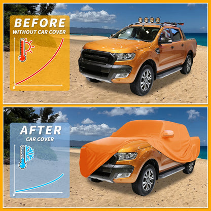 Waterproof All Weather Car Cover for Ford Ranger - Orange Cotton with Zipper