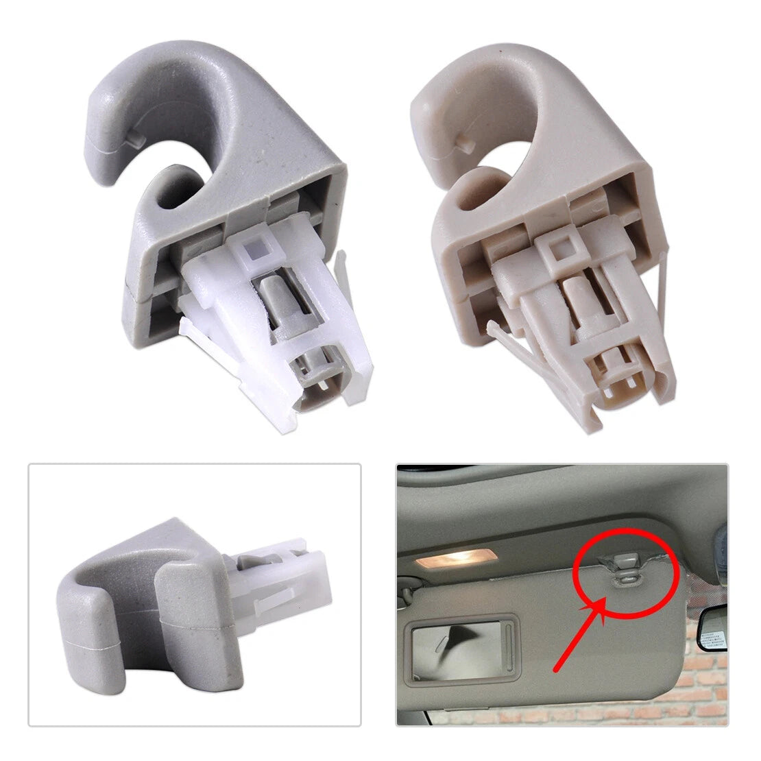 Sun Visor Hook Clips for Toyota Camry Corolla Highlander (2007-2023)