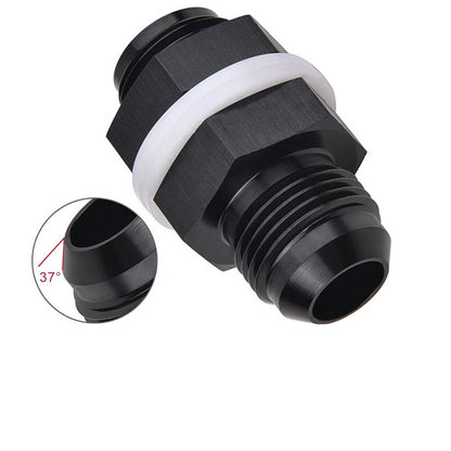 AN12 Flare Fuel Cell Bulkhead Fitting w/ Washer for Black Aluminum