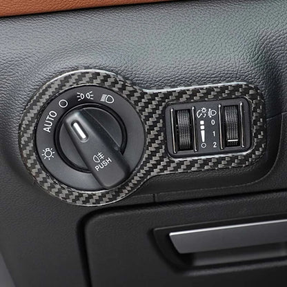 For Maserati Ghibli 13-21 Dry  Carbon Fiber Headlight Switch Buttons Cover Trim