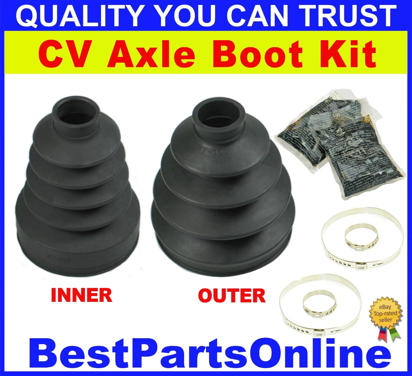 2 x CV Axle Boot Kit / REAR / Inner & Outer for Ford Expedition (2003–2005)
