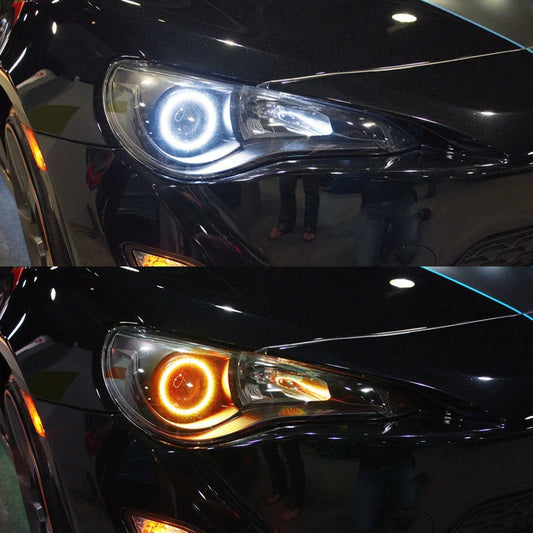 2 x 90MM COB Angel Eyes Halo Rings LED DRL White Headlight Lights