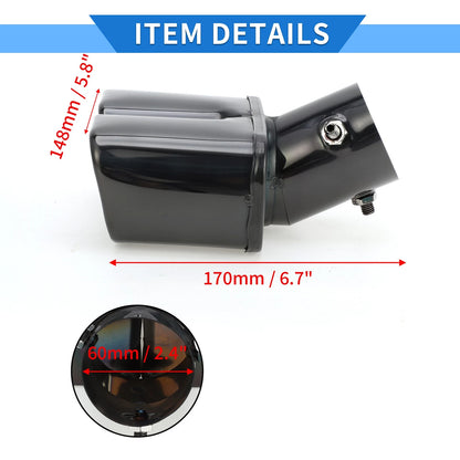 Square Curved Slant Cut Dual Exhaust Tip 2.4" Inlet for Toyota Raize (2020-2023)