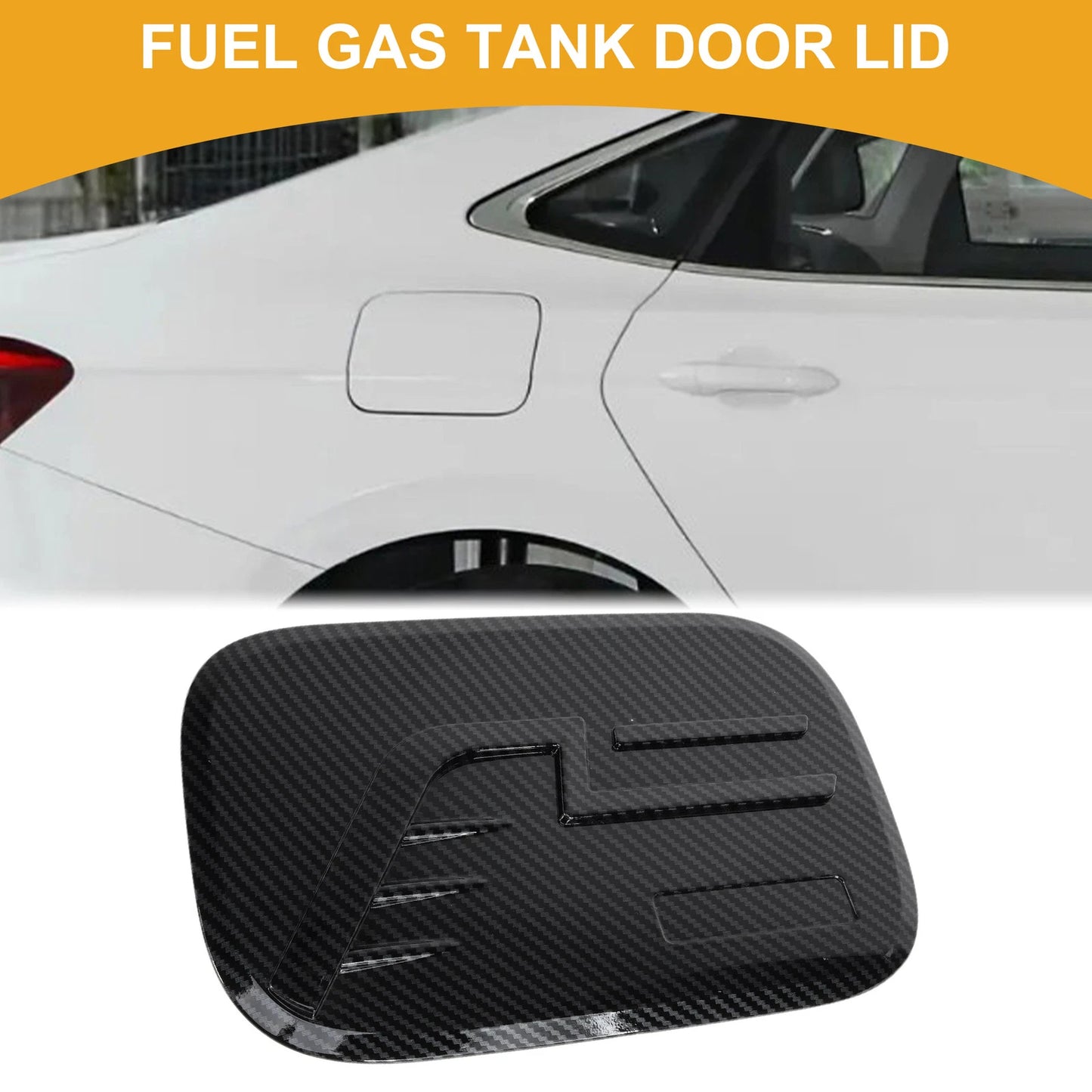 Fuel Tank Door Cap for Kia Carnival 2020-2025 Carbon Fiber Black