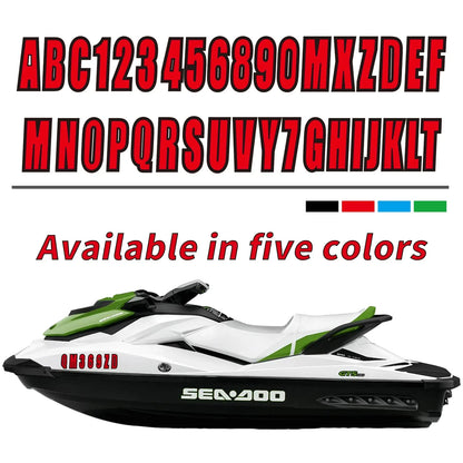 Custom 3" Boat & Jet Ski Registration Numbers & Letters 4 Pack