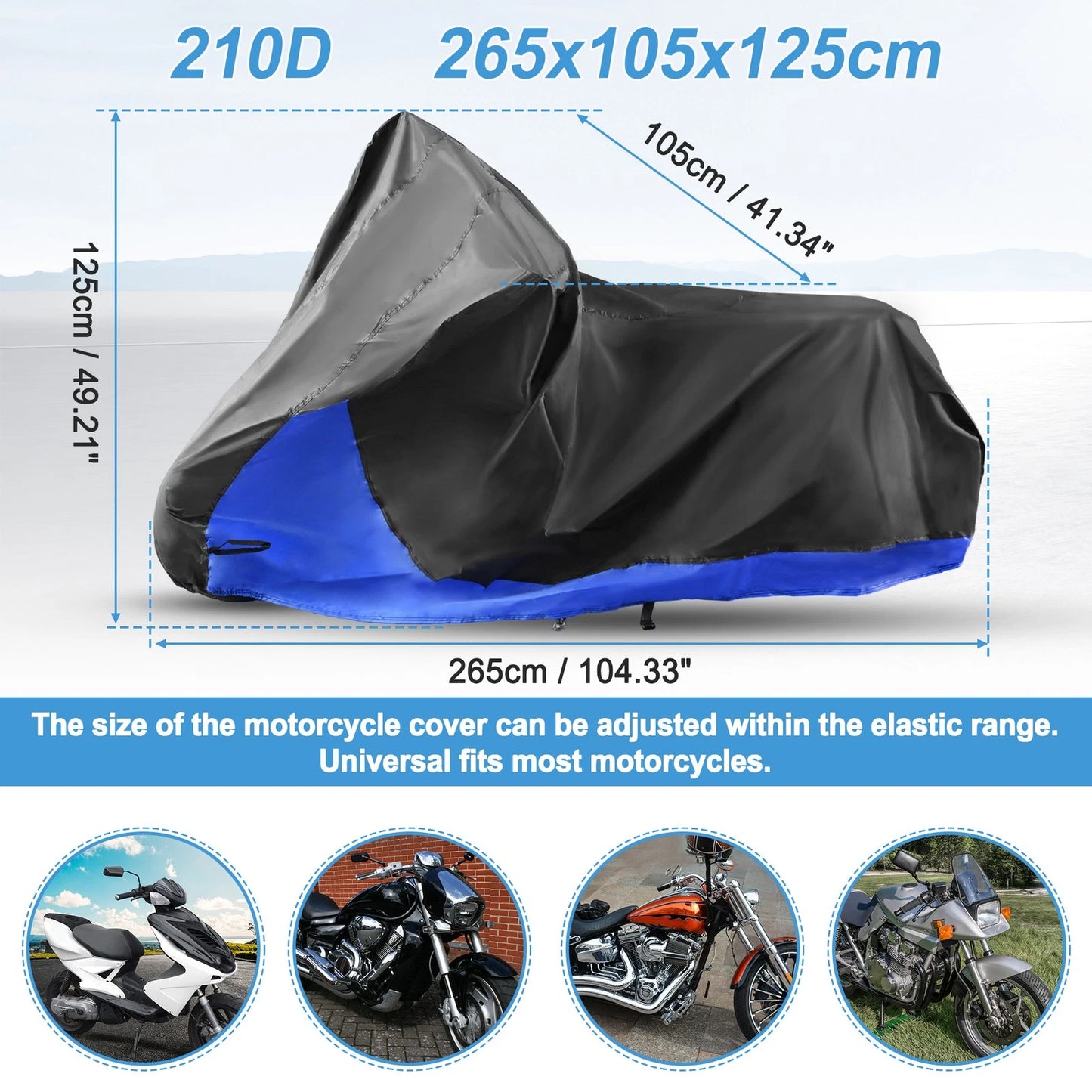 2 x Motorcycle Cover for Harley Street Road Glide FLHX FLTR Touring Models