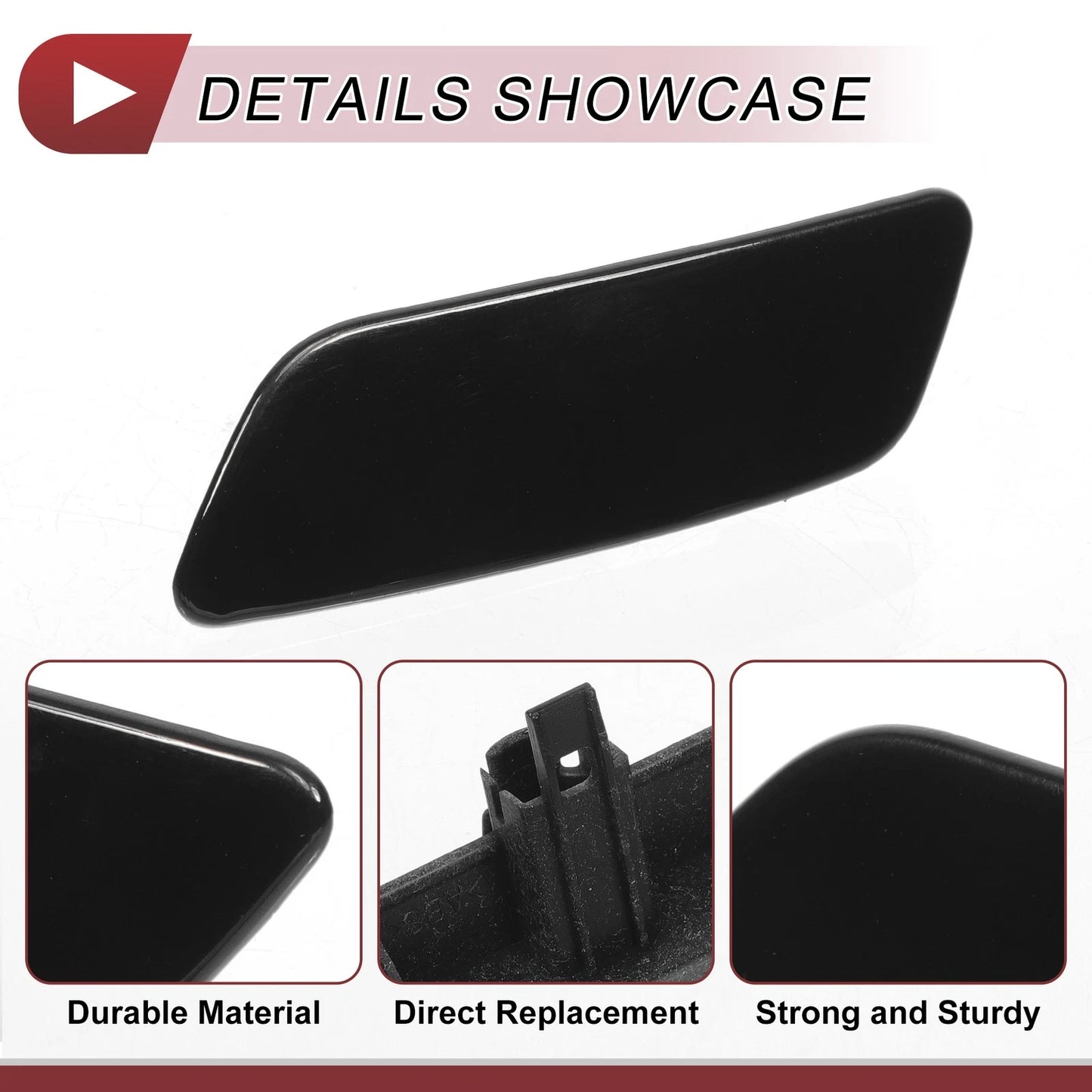 Front Left Washer Nozzle Cover for Lexus GS200t (2016-2019) - Black 1 Pc
