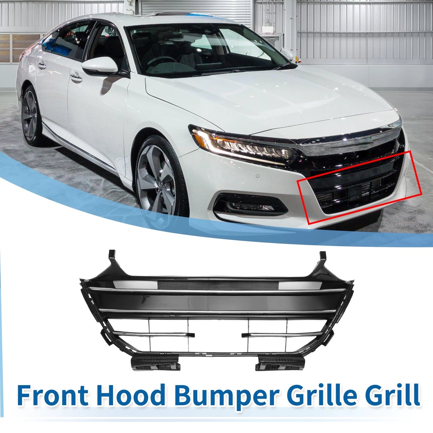 Front Lower Bumper Grille for Honda Accord (2021-2022) Black