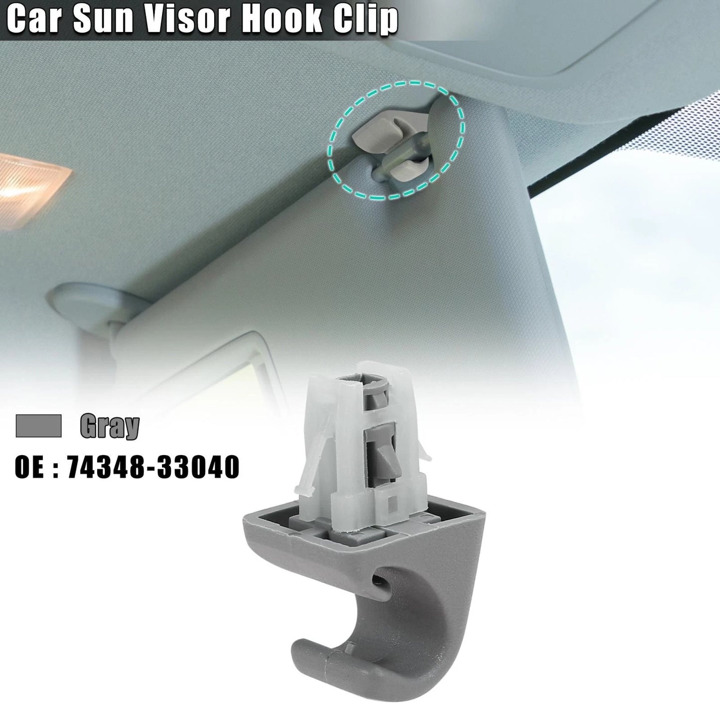 Car Sun Visor Hook Clip Retainer for Toyota (Fits Various Models 2000-2023)