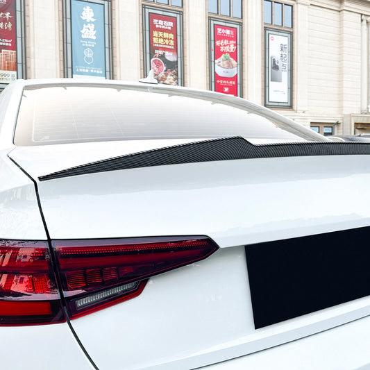 1pc Carbon Look Rear Boot Spoiler Lip for Audi A4 S4 B9 (2017-2024)