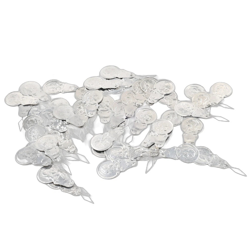 50PCS Metal Wire Needle Threaders for Hand Sewing - Silver Stitch Tool 1.7"