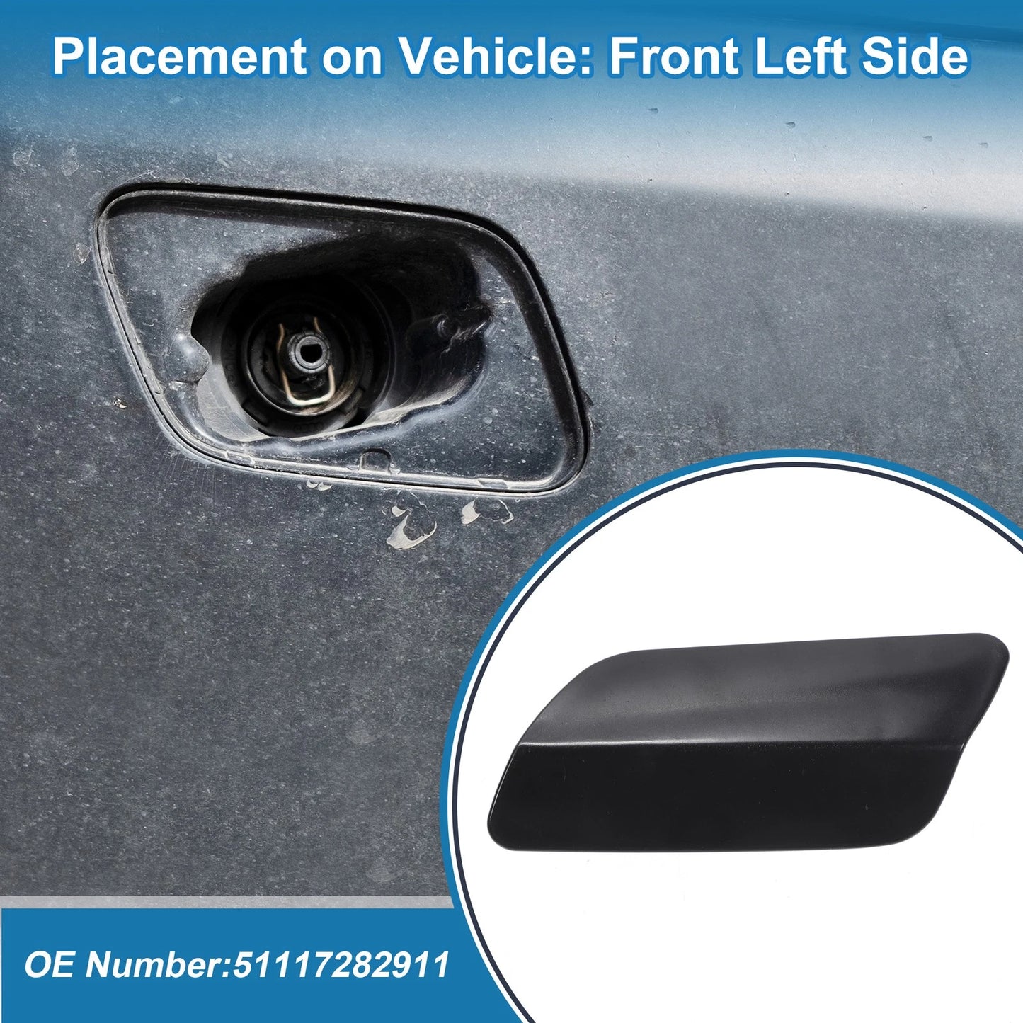 Front Left Bumper Headlight Washer Nozzle Cover for BMW 640i (2012-2015)