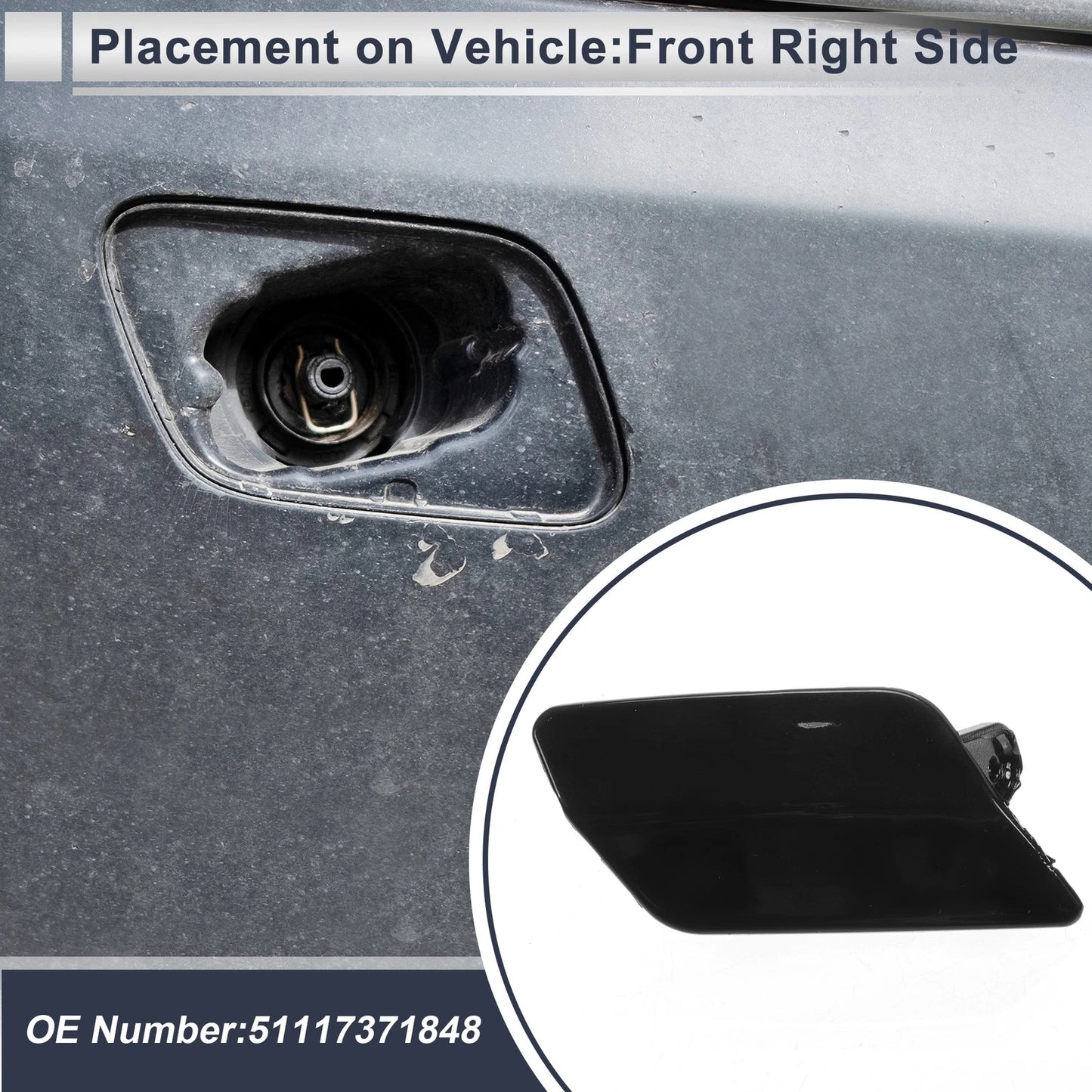 Front Right Washer Nozzle Cover for BMW 335i GT xDrive (2012-2015)