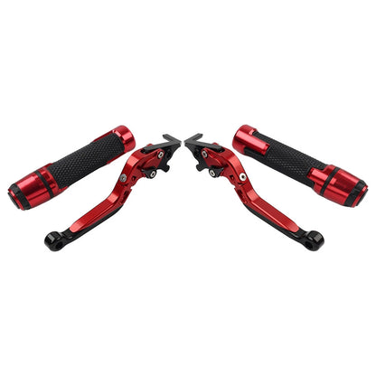 Red Extendable Brake Clutch Levers Grips Set for BMW F650GS (2002-2007)