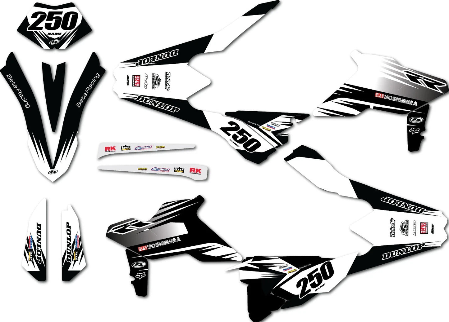 Custom Graphics Kit Sharp Style for BETA RR (2018-2019) Decals Stickers