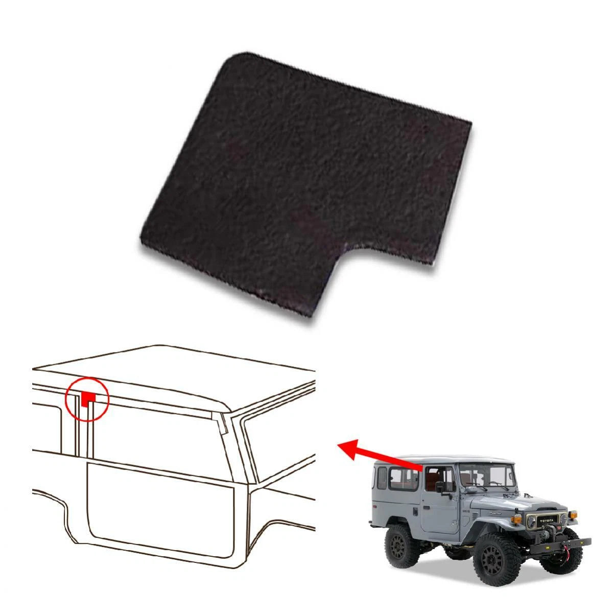 Packing Front Side Top Bow RH Fits Toyota Land Cruiser FJ40 FJ45 1974-84 D06