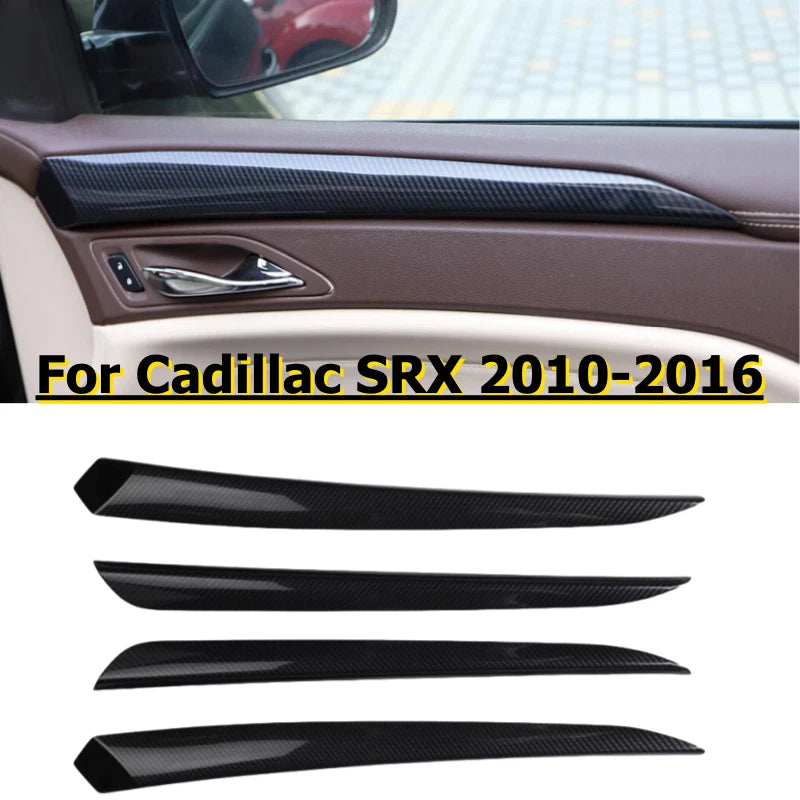 4 x Carbon Fiber Door Armrest Panel Cover Trim for Cadillac SRX (2010–2016)