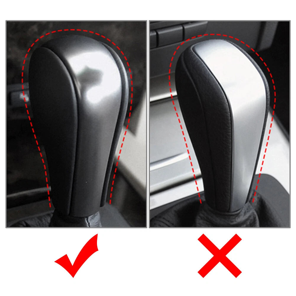 Dark Grey Gear Shift Knob Cover for BMW 3 5 Series X3 X5 E60 E61 E90 E92 (2006-2013)