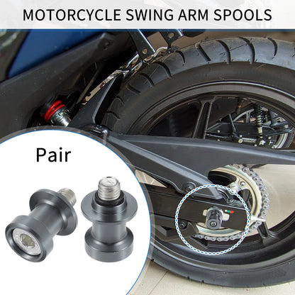 Pair 10mm Swingarm Spool Sliders Stand Titanium Tone for Motorcycle