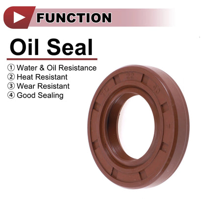 Oil Seal Seal Ring Rotary Shaft Seal FKM Rubber 22x40x7mm Brown 2 x