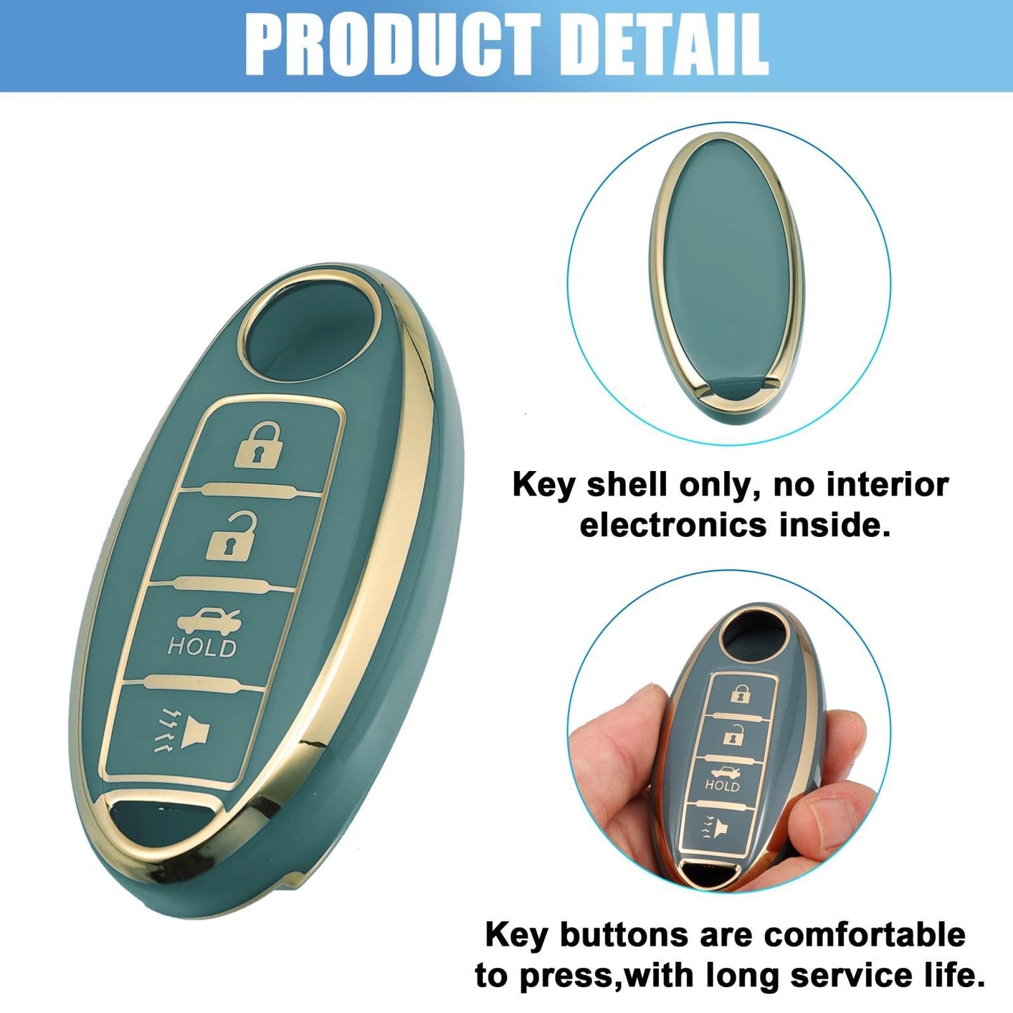 Silicone Car Smart Key Fob Case Cover for INFINITI QX80 (2014-2014)