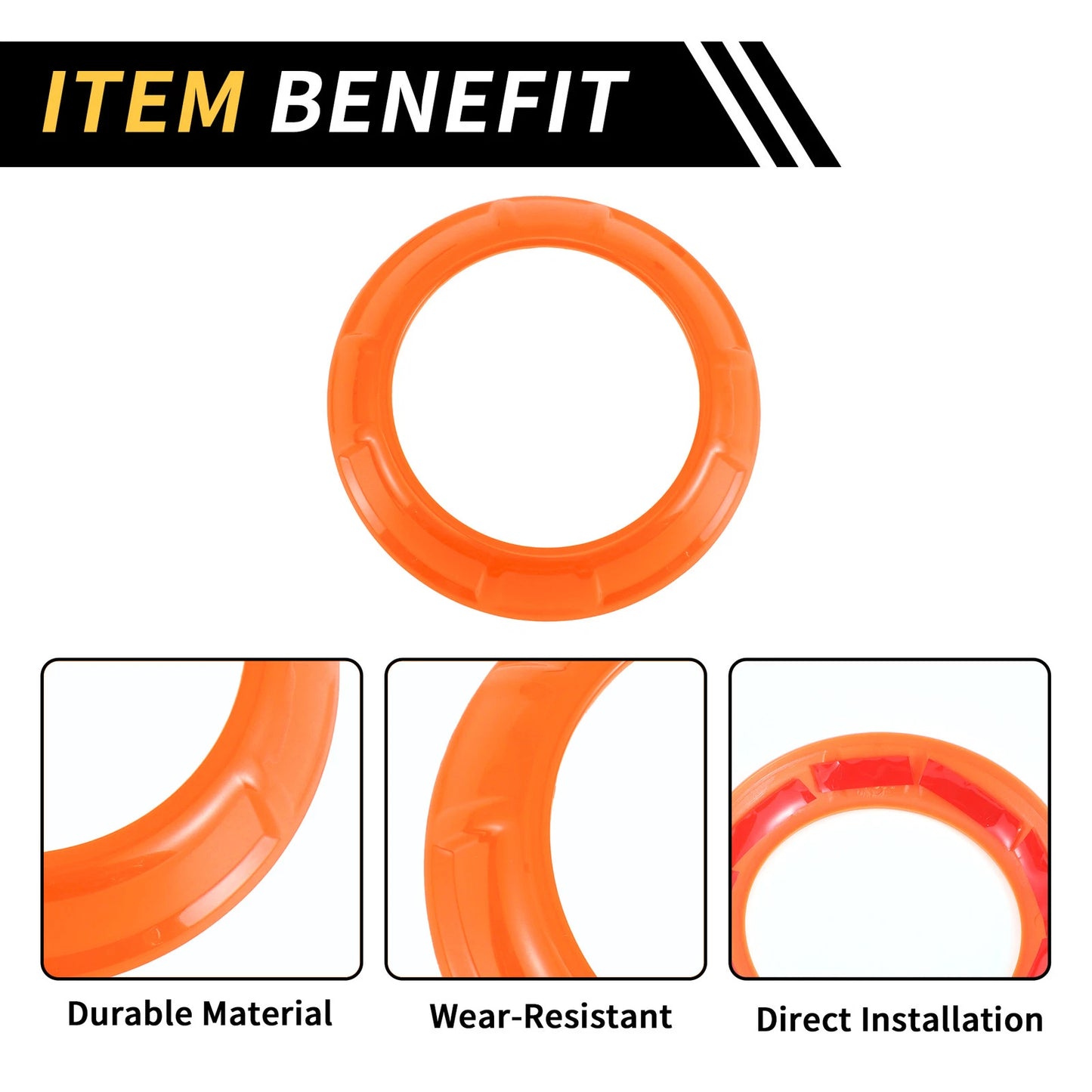 AC Vent Dashboard Decoration Rings for Jeep Wrangler JK JKU (2011-2017) Orange