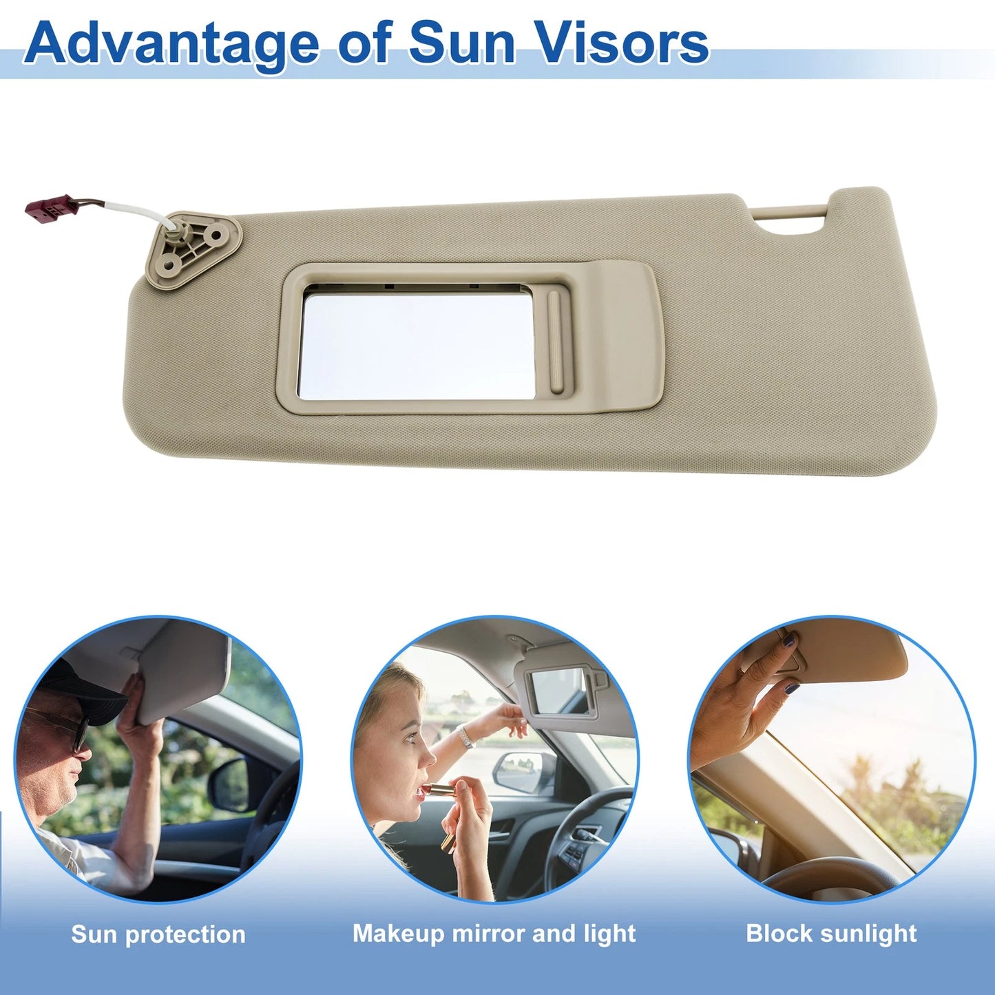 Left Side Sun Visor for BMW 5 Series F10 Sedan (2011-2017) Beige