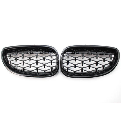 Gloss Black Diamond Meteor Front Kidney Grill for BMW E60 5 Series (2003-2009)