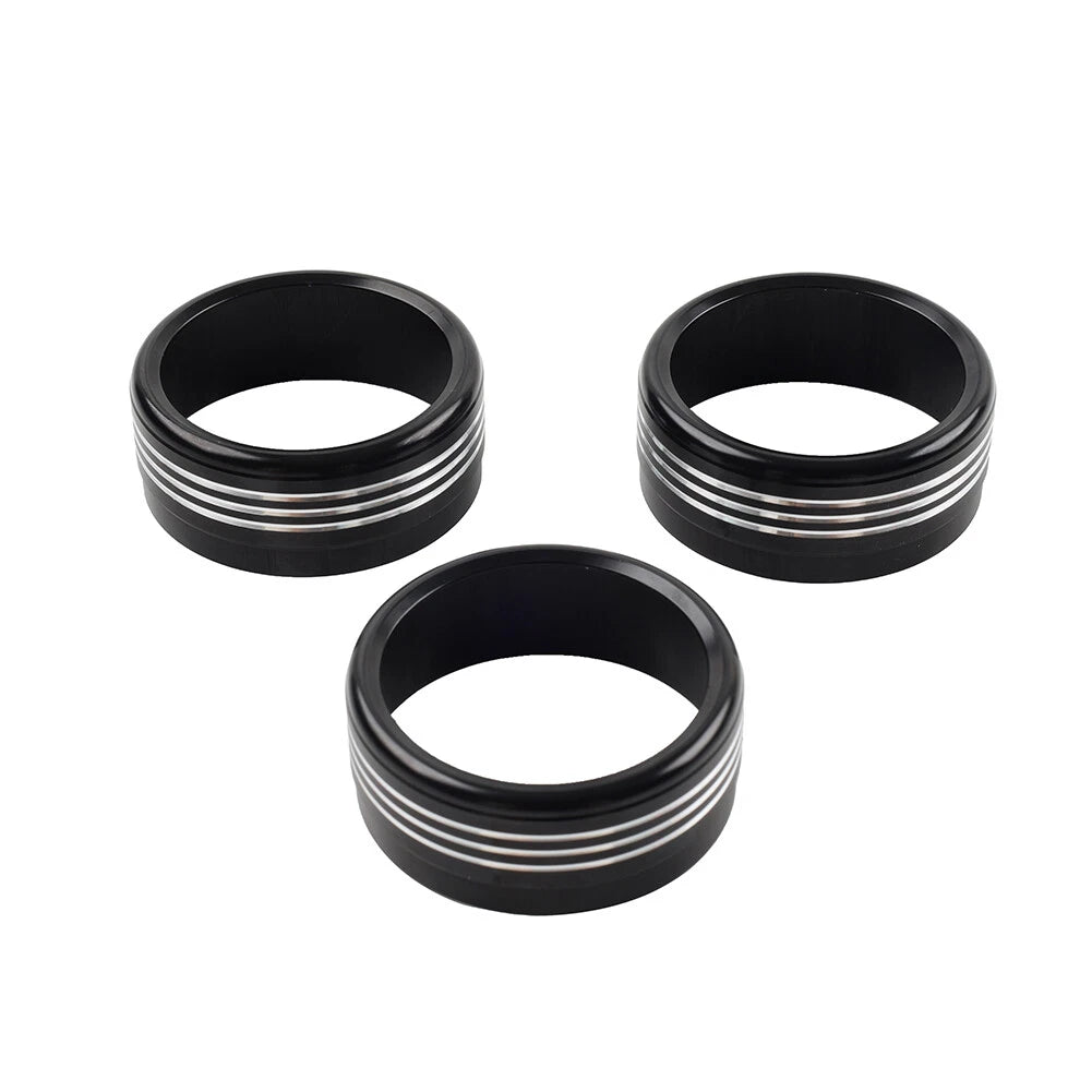 Blk AC Climate Control Knob Ring Covers for Subaru Forester XV Crosstrek WRX STi (2014-2021)