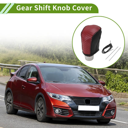 Car Gear Shift Knob Cover for Honda Civic 2016-2021 Red Carbon Fiber