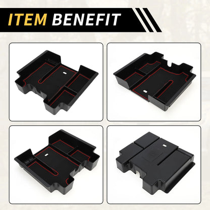 Full Center Console Organizer Tray for Chevy Silverado 1500 for GMC Black Red