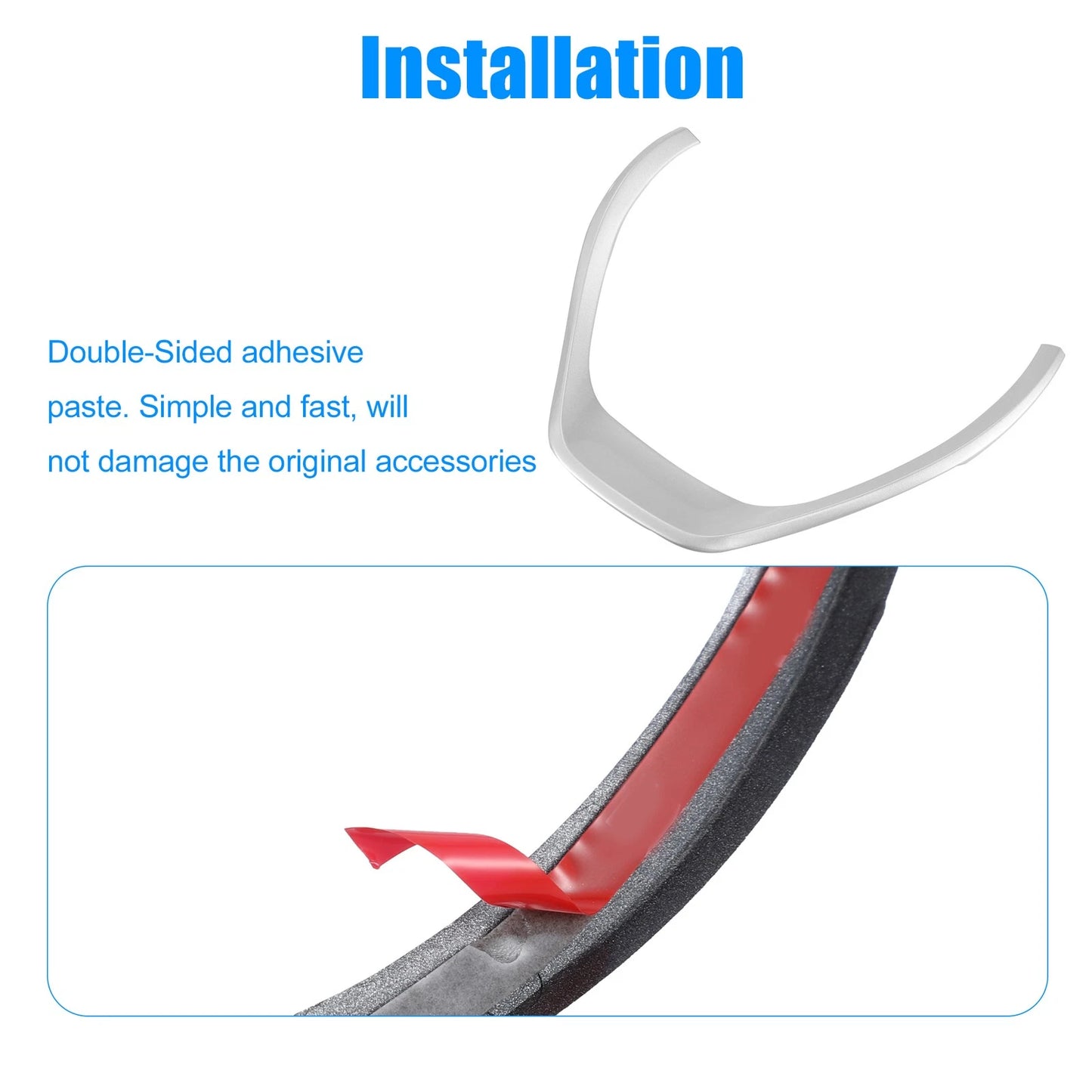 Silver Tone ABS Plastic Steering Wheel Cover Trim for BMW 3 Series (2012-2019)