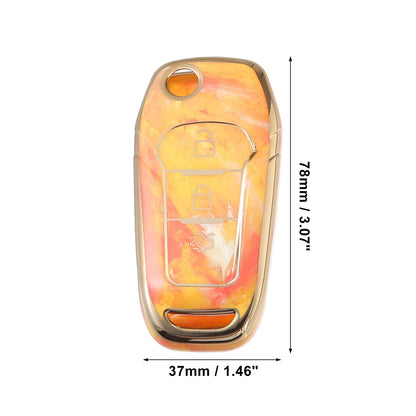 Key Fob Remote Control Cover 3 Button TPU Shell Orange for Ford F150 (2015-2018)